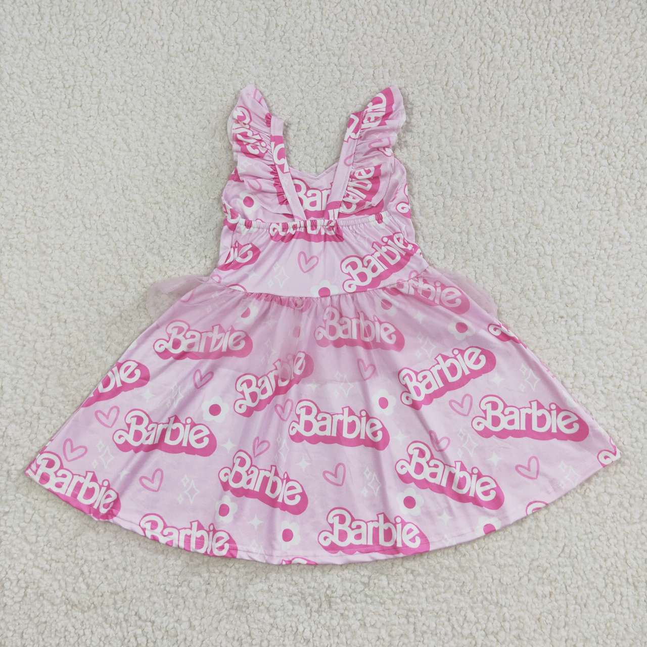 GSD0463 BA pink flutter sleeve girls tutu dress