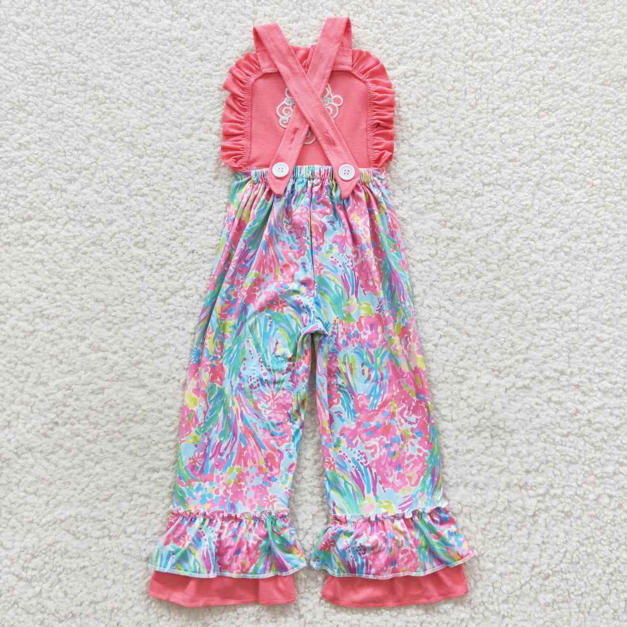 SR0404 Christmas Santa Claus Pink Sleeveless Girls Jumpsuits