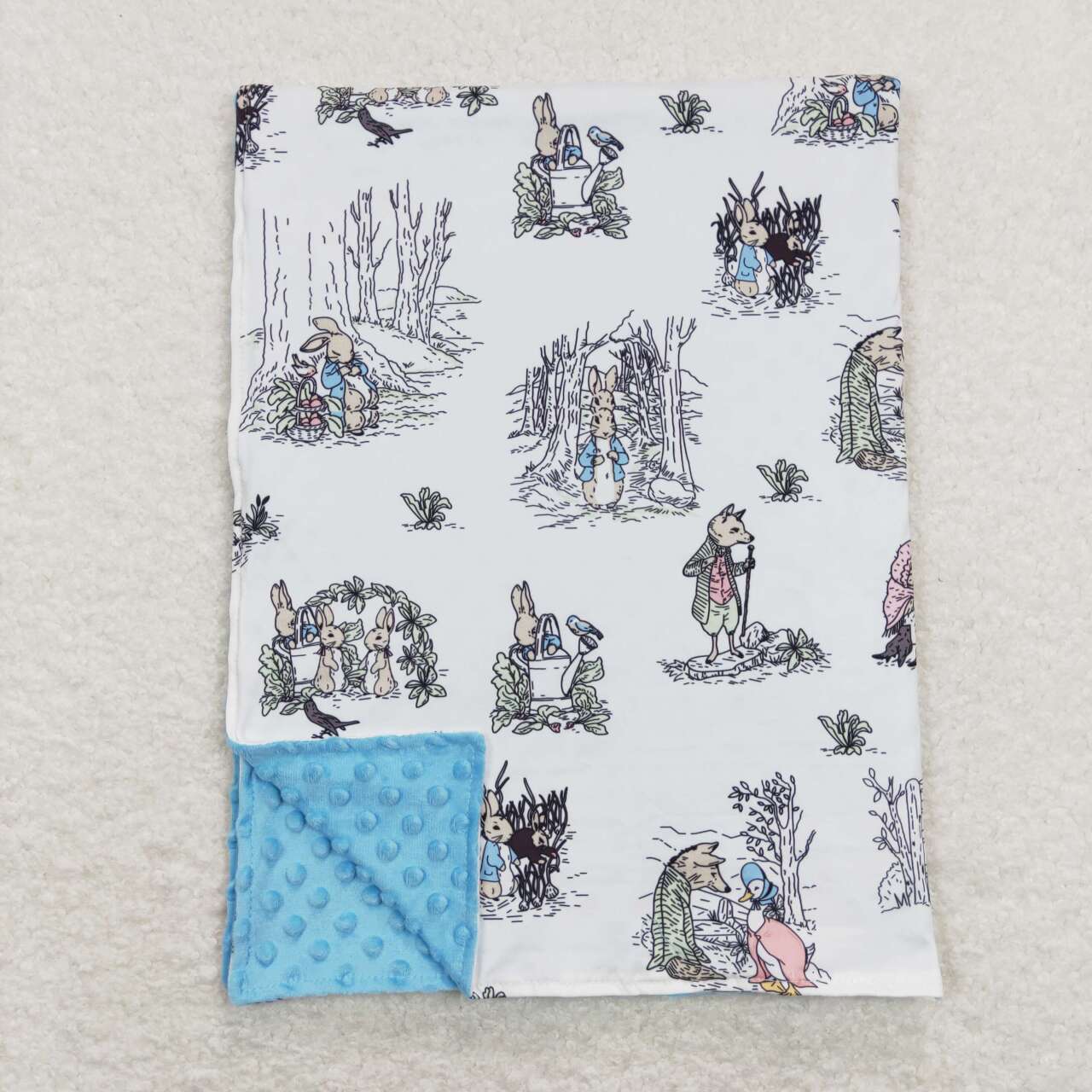 BL0092 Easter rabbit wolf baby blanket