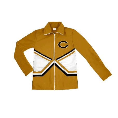 custom style C golden long sleeve zipper boys coat