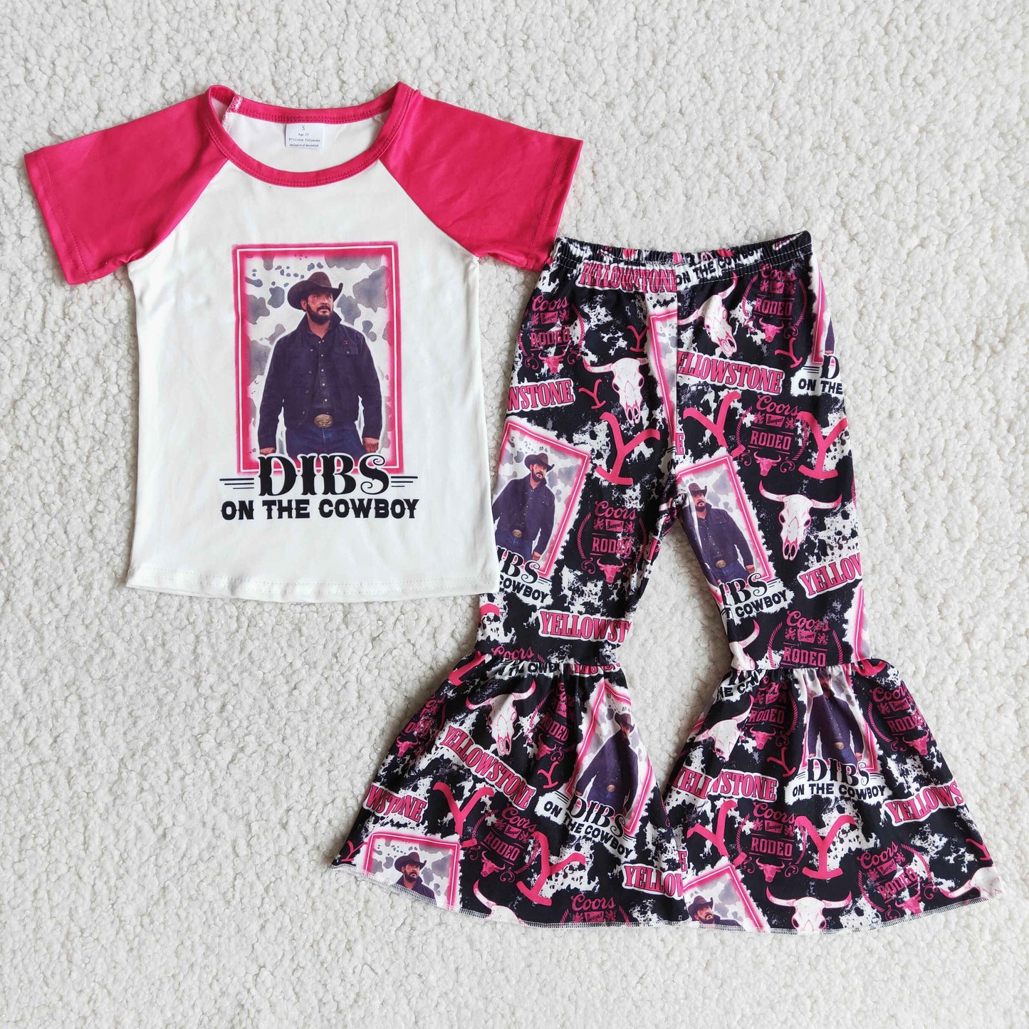 E13-15 Singer Hot Pink Short Sleeve Fashion Girls Outfits