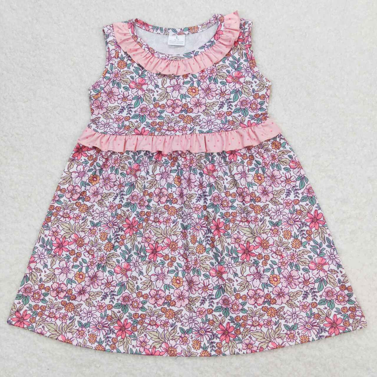 GSD0935 Colorful flowers sleeveless girls dress