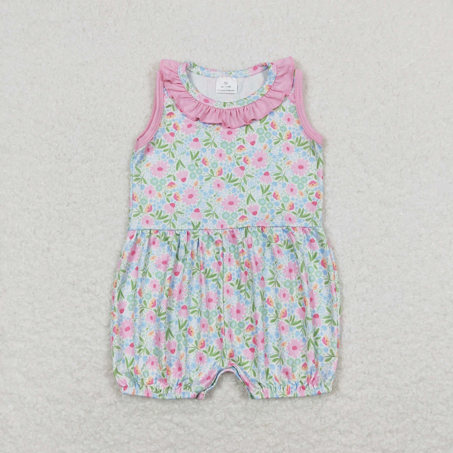 SR1262 colorful flowers sleeveless girls romper