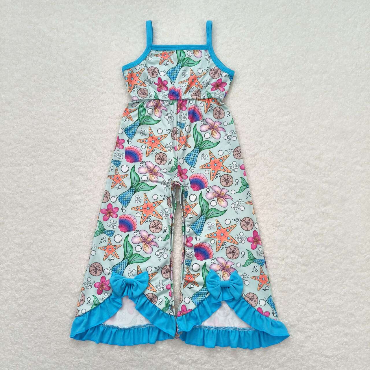 SR1391 sea starfish mermaid blue girls jumpsuits