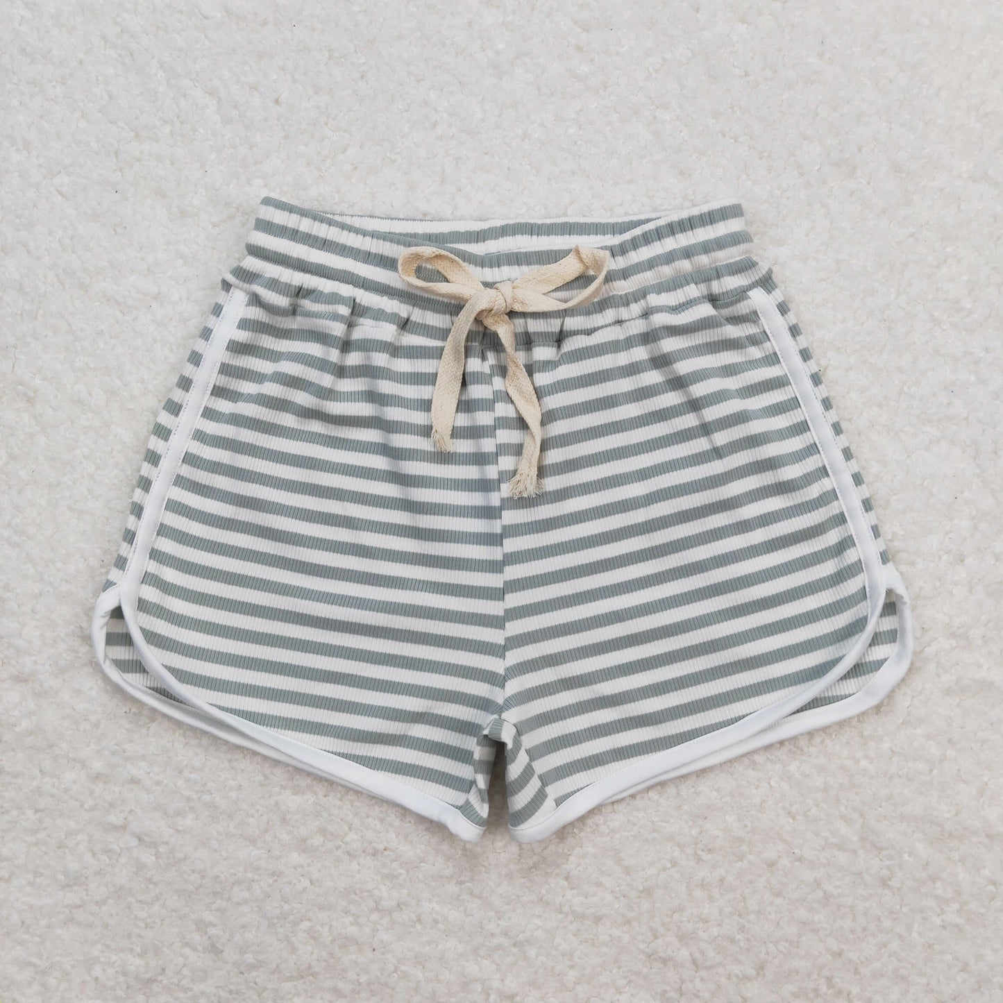 SS0328 grey&blue striped girls shorts