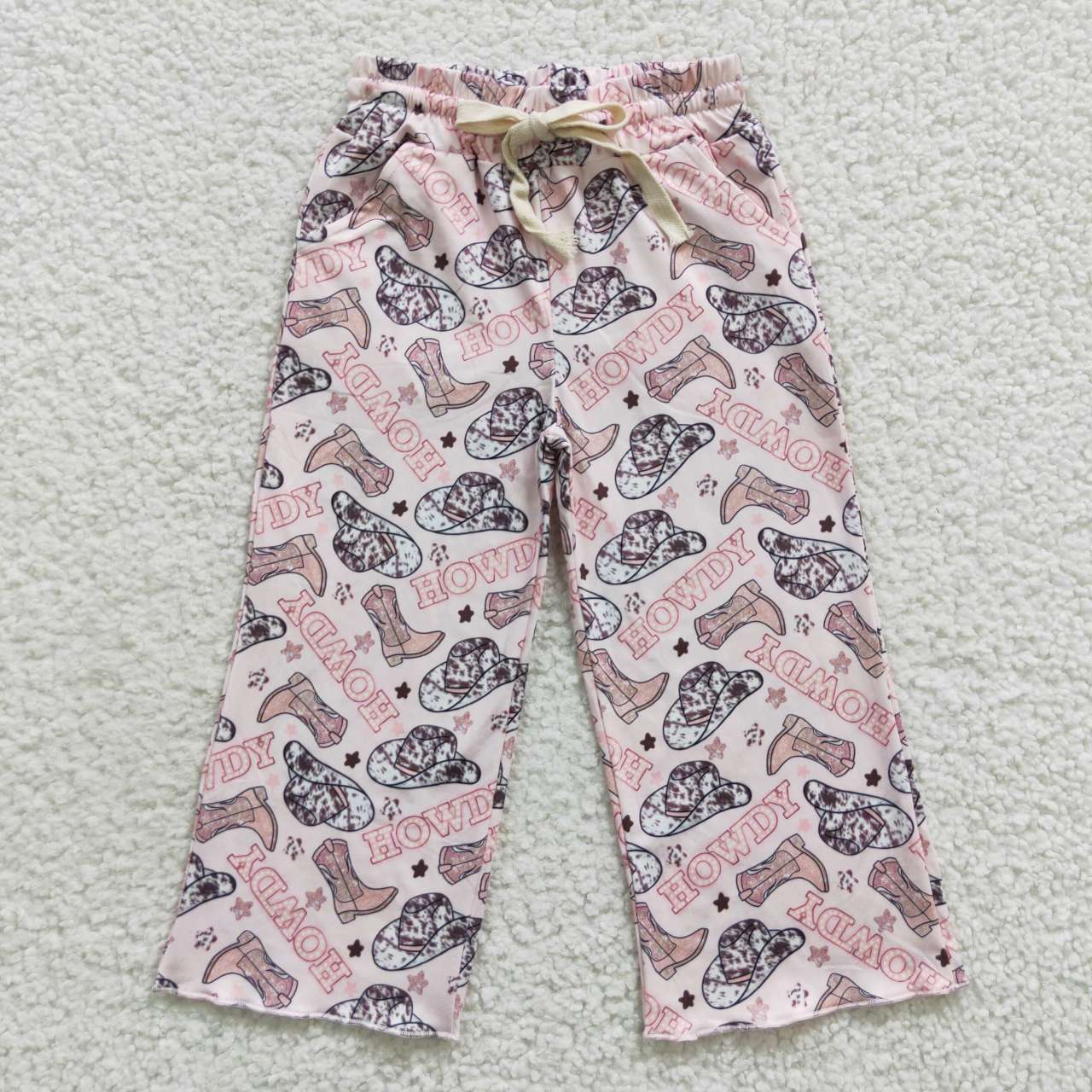 P0136 Western Howdy Boot Hat Pink Girls Pants