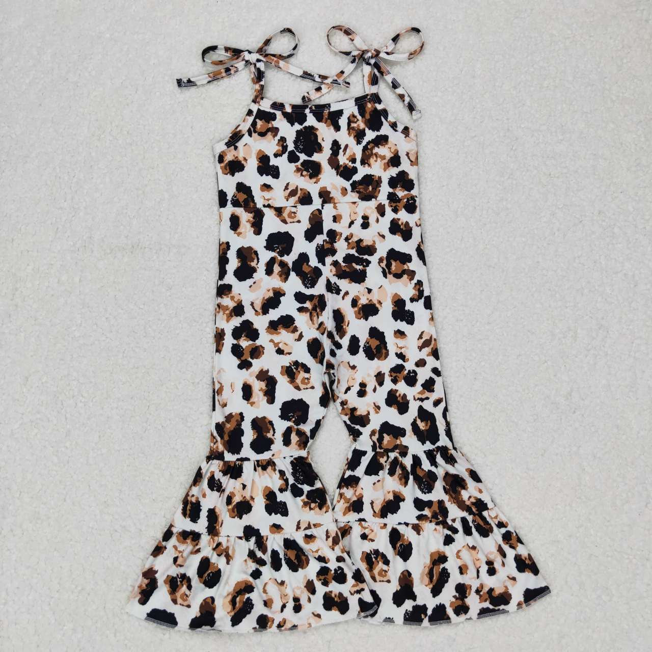 SR0456 ink pattern leopard girls jumpsuits