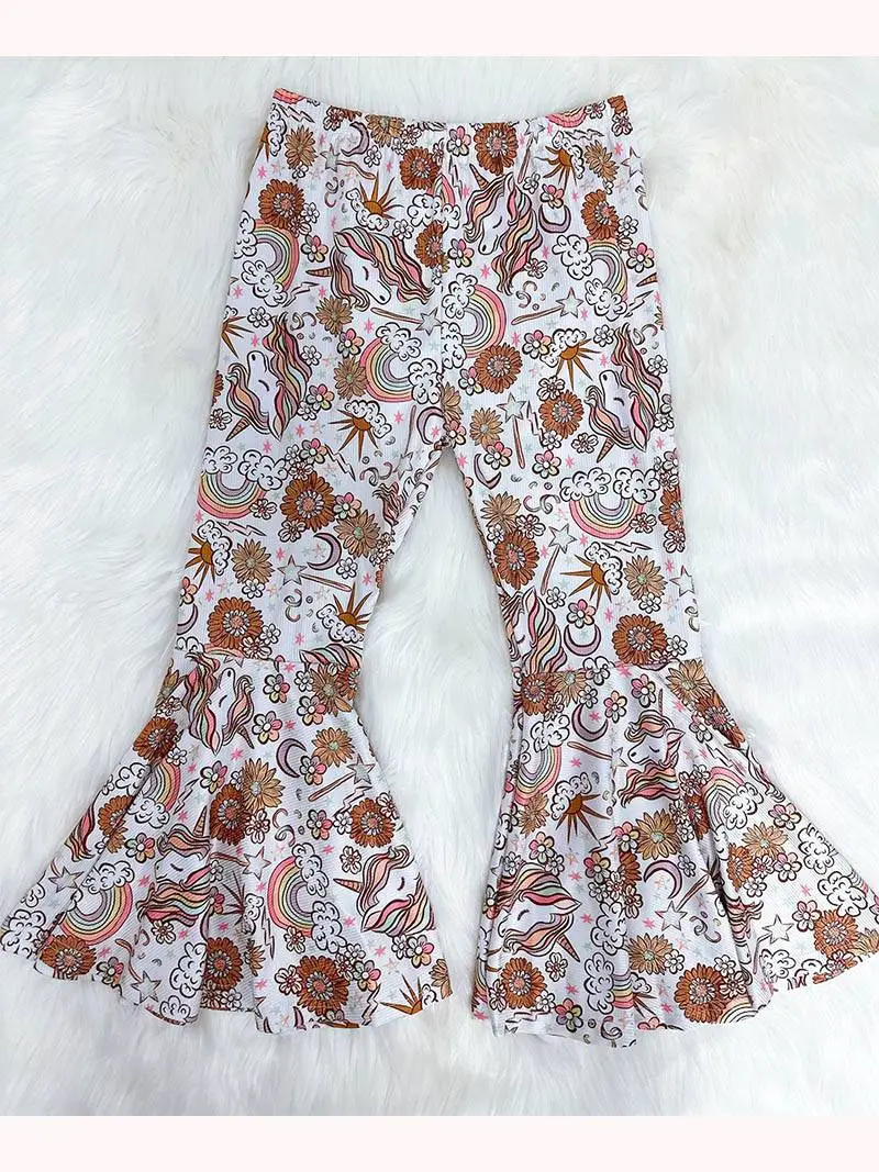preorder P0706 colorful flowers rainbow girls pants