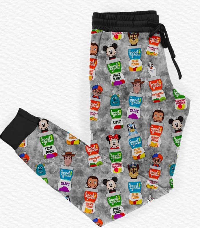 preorder P0748 cartoon toy animals dog grey black adult pants