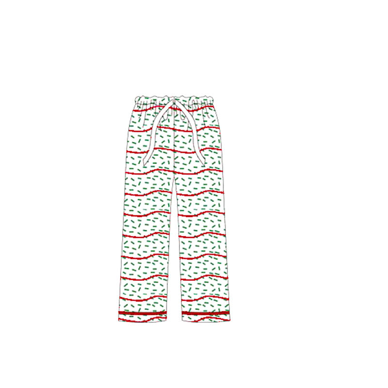 preorder P0767 Christmas leaf red striped adult woman pants