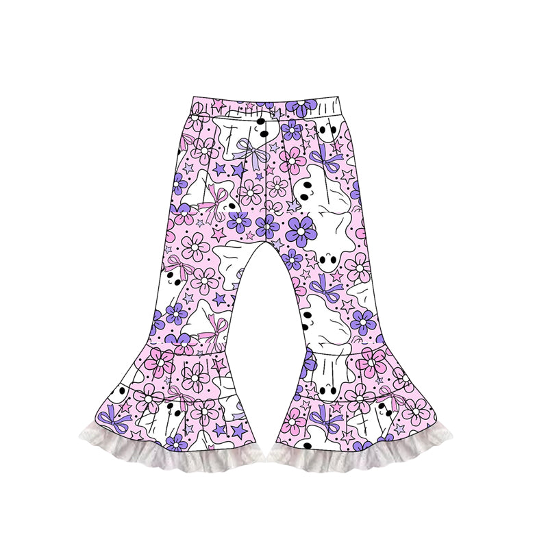 preorder P0784 Halloween spooky flowers purple girls pants
