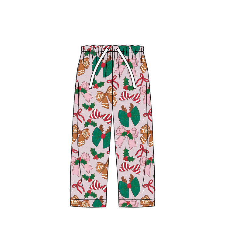 preorder P0786 Christmas gingerbread man bows green adult woman pants