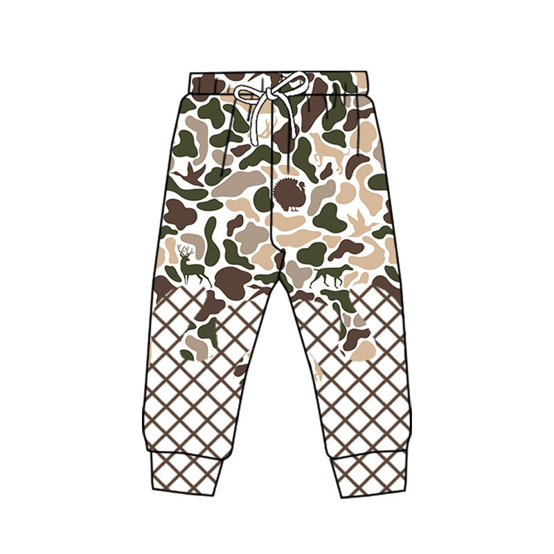 preorder P0868 hunting camo deer mallard turkey checkered boys pants