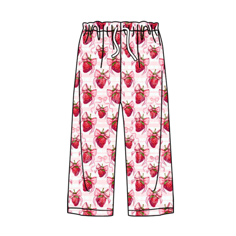 preorder P0877 Valentine's Day strawberry bows red adult women pants
