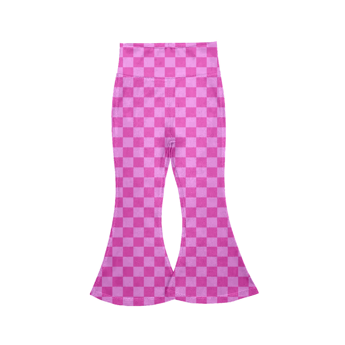 preorder P1024 Yoga Hot Pink Checkered Girls Pants