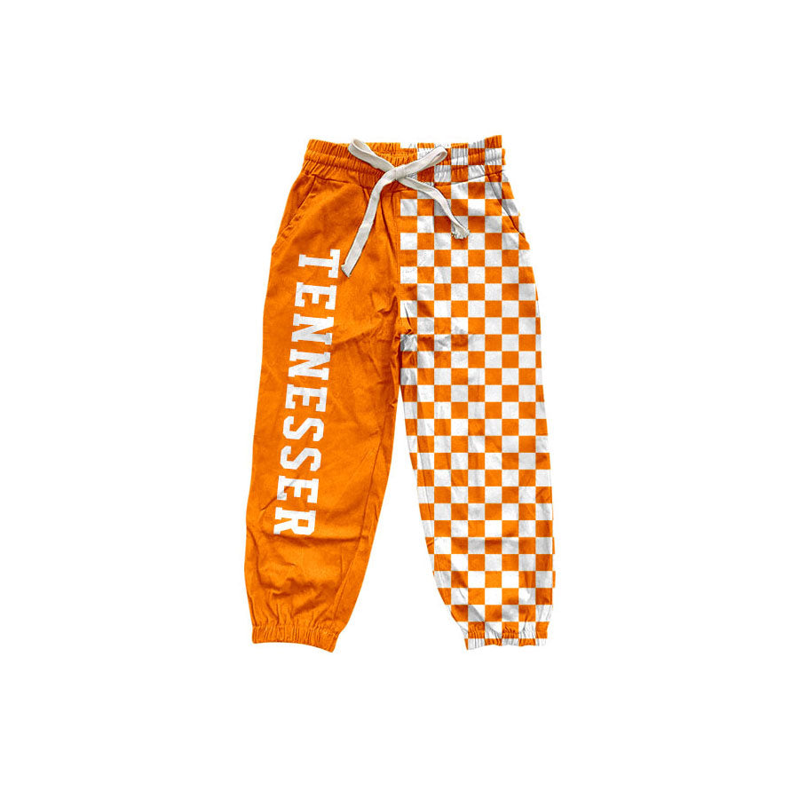 preorder P1058 TENNESSER Orange Checkered Boys Pants