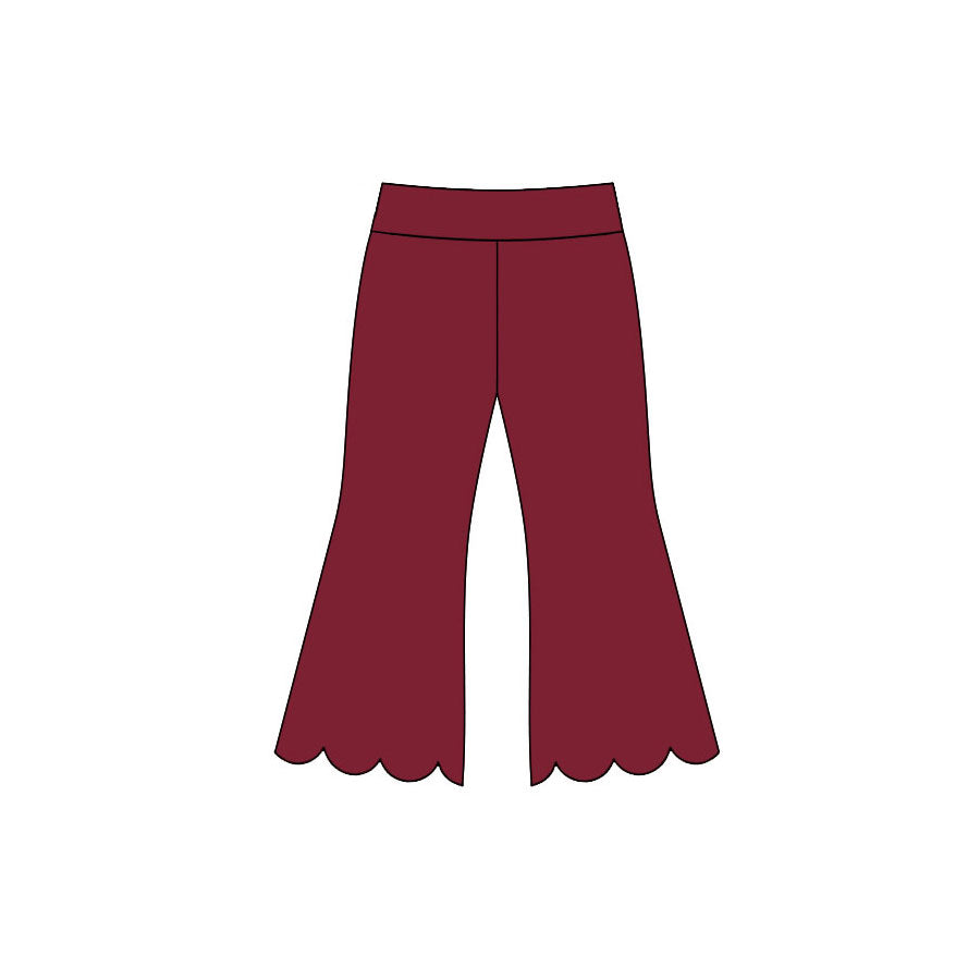 preorder P1082 Scallop Maroon Girls Pants