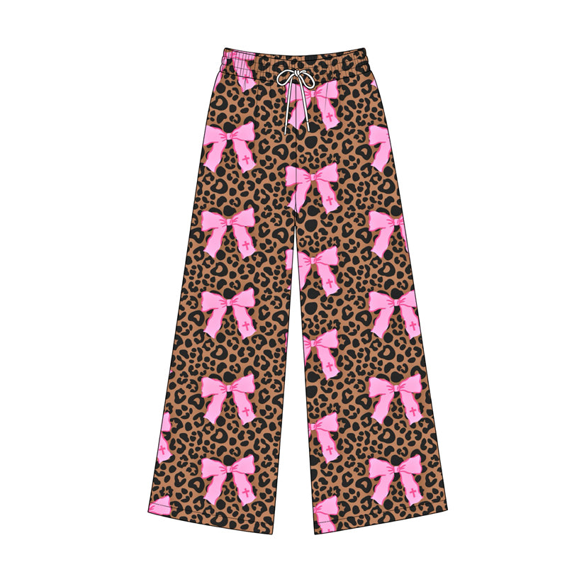 preorder P1128 Leopard Bows Adult Women Pants