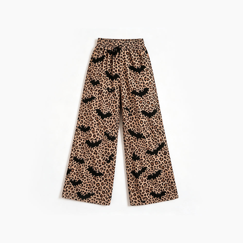 preorder P0133 Halloween Leopard Bat Girls Pants