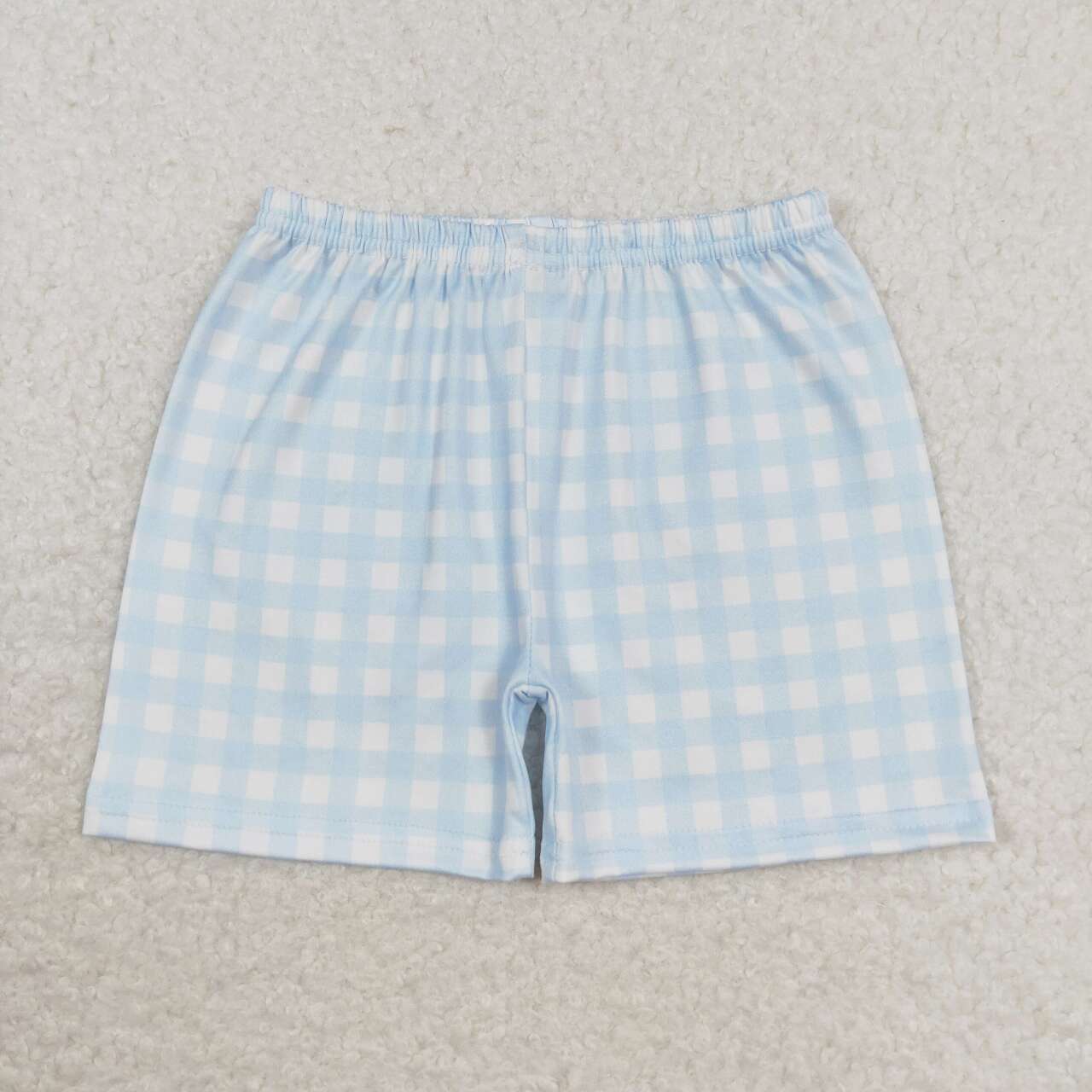 SS0353 blue checkered boys shorts