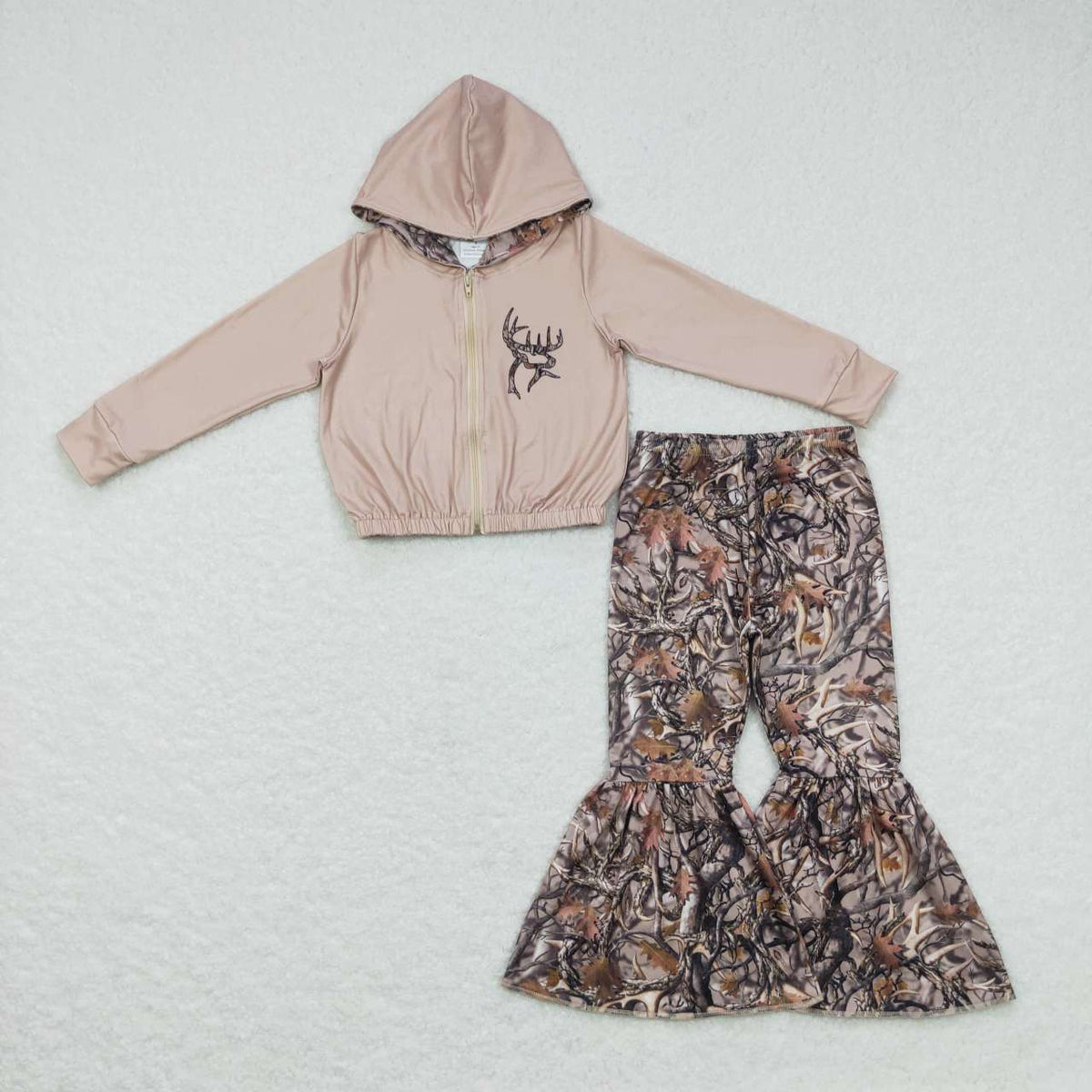 GLP0821 Hunt deer duck camo branch hoodie pants girls set