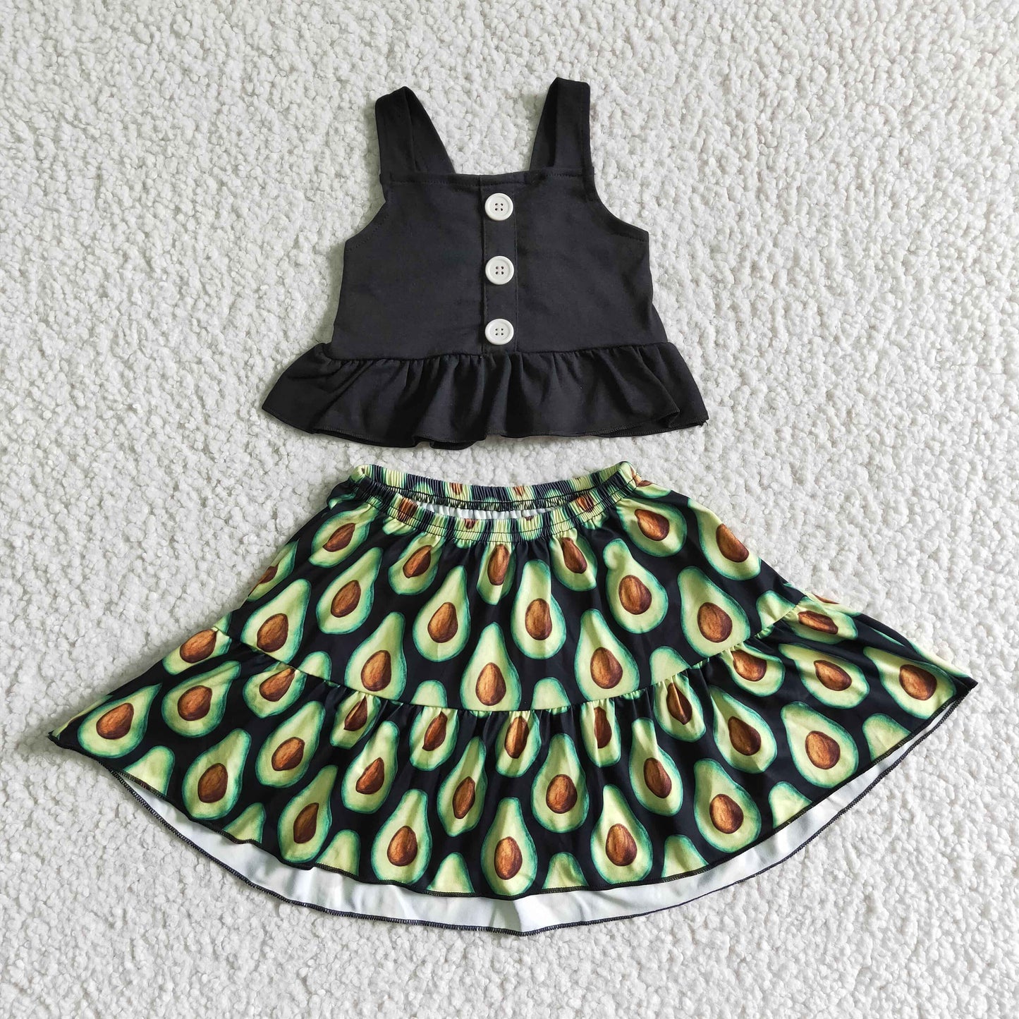 GSD0081 Avocado Girls Skirts Baby Dress Set