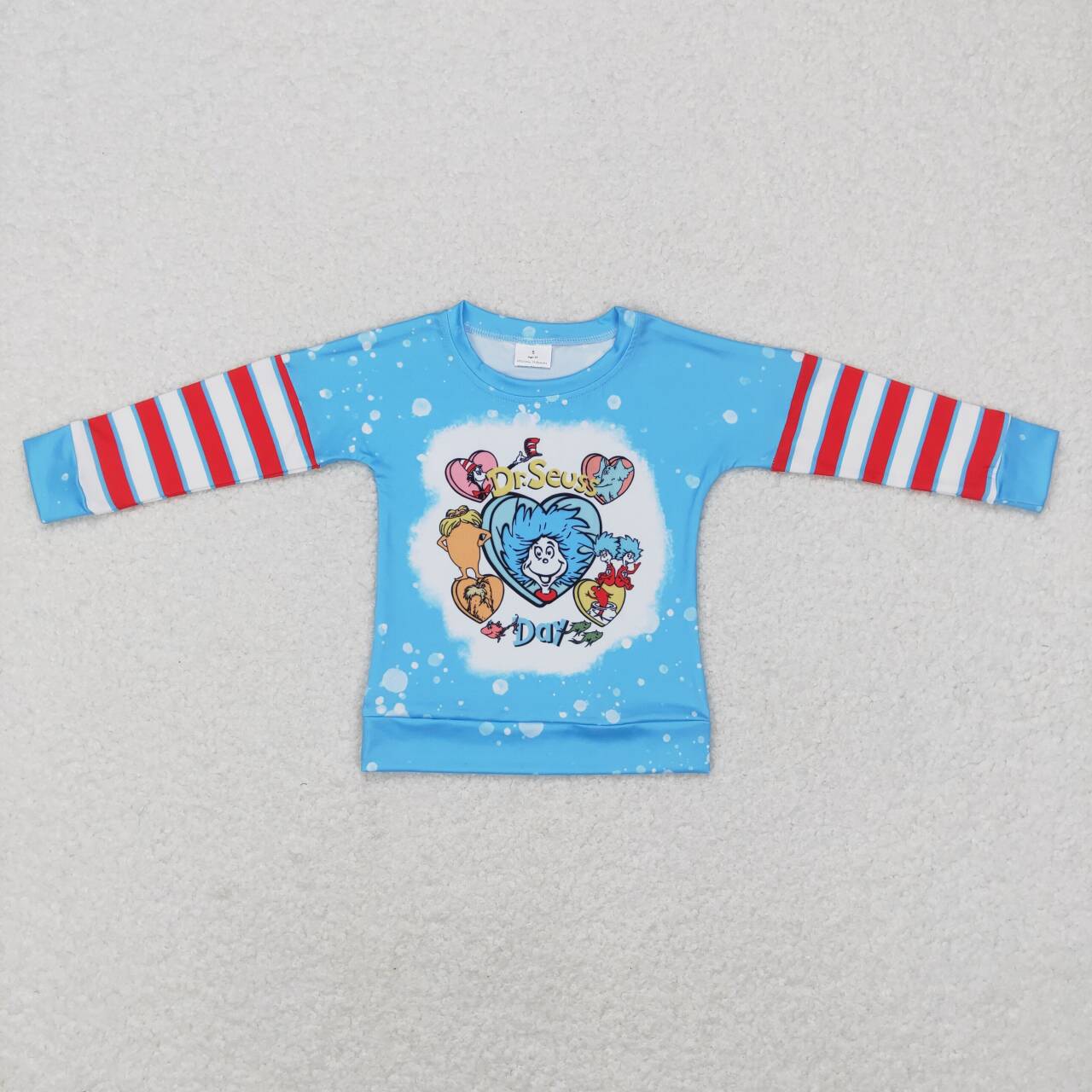 BT0412 Dr rainbow blue long sleeve boys pullover