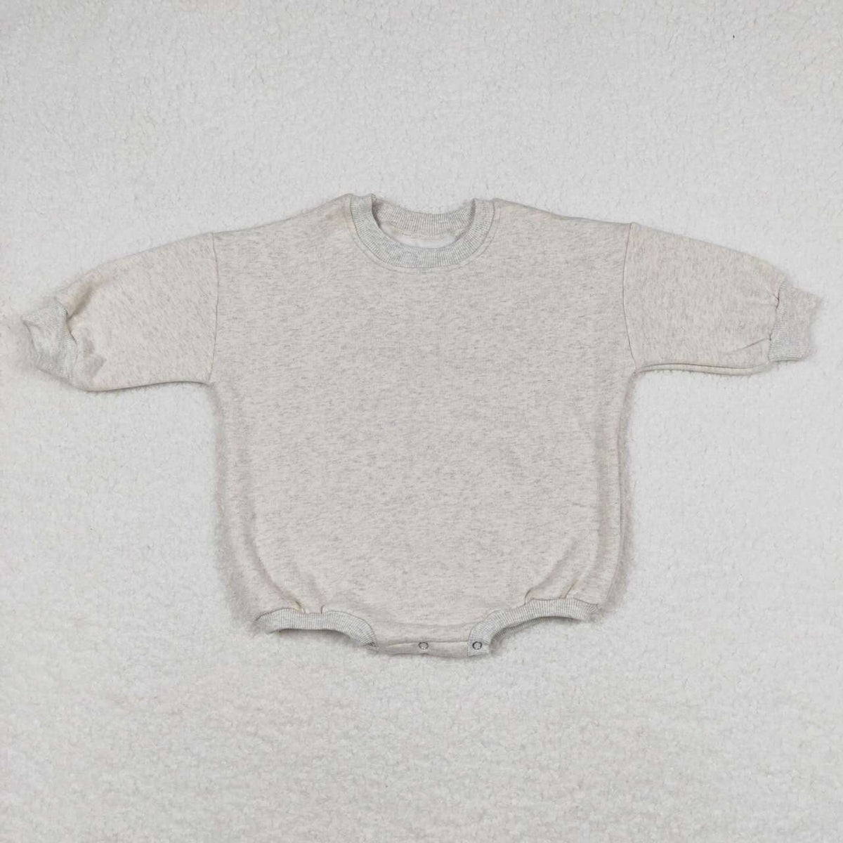 LR0926 light grey cotton long sleeve girls romper