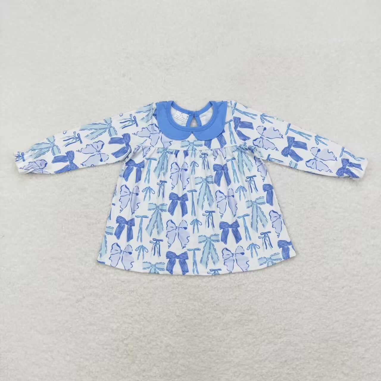 USA SHOP GT0666 blue bows long sleeve girls top