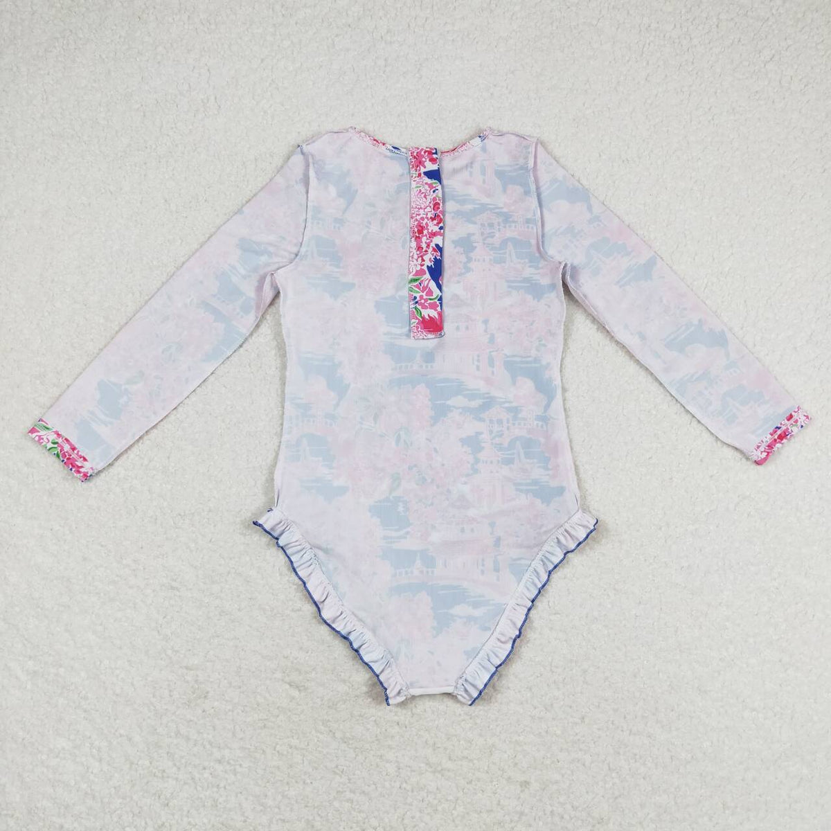 S0376 antiquated appearance pavilion long sleeve girls bathing swimsuits