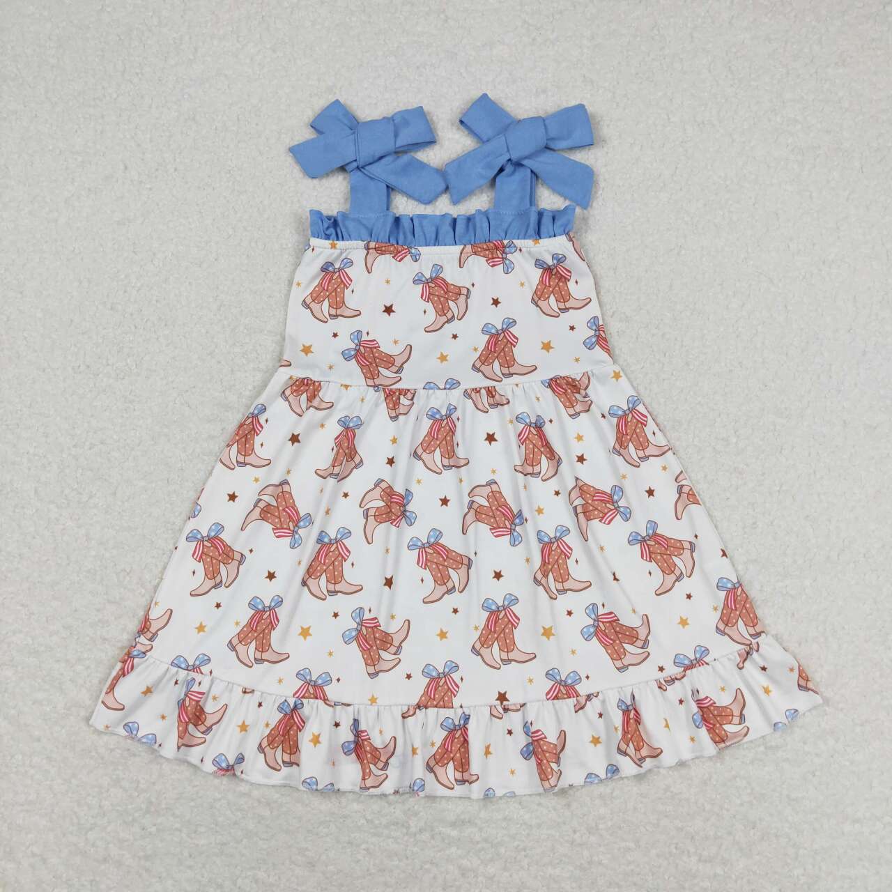 GSD1166 Western boots blue lace-up girls dress