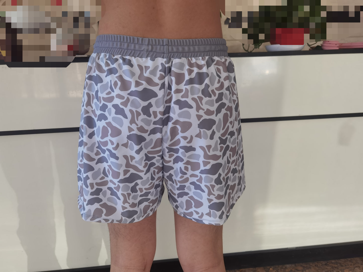S0403 grey camo adult swimming trunk
