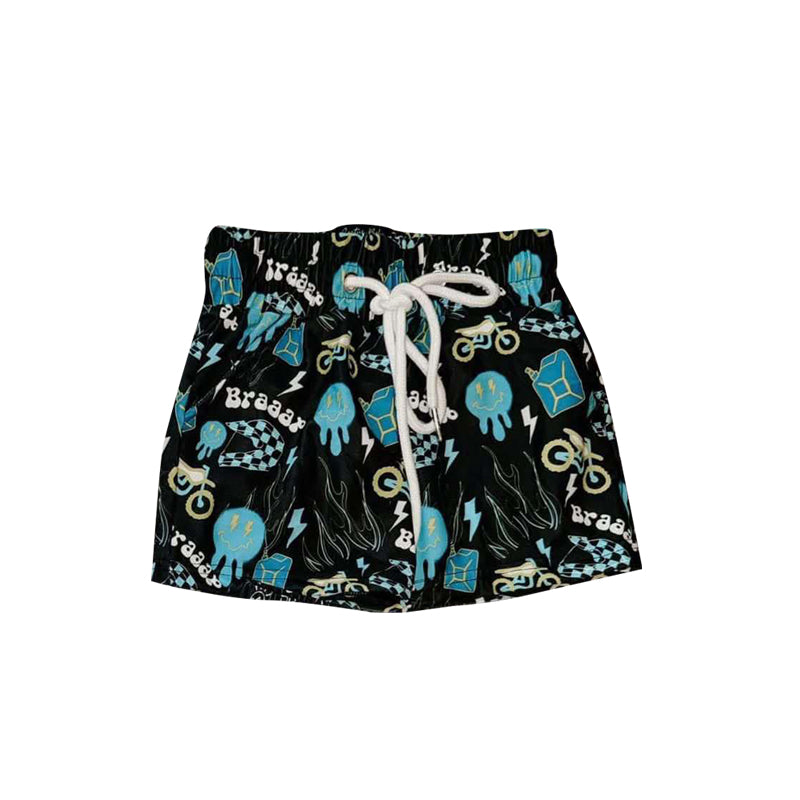 preorder S0488 Black Smile Flash Boys Swimming Trunk