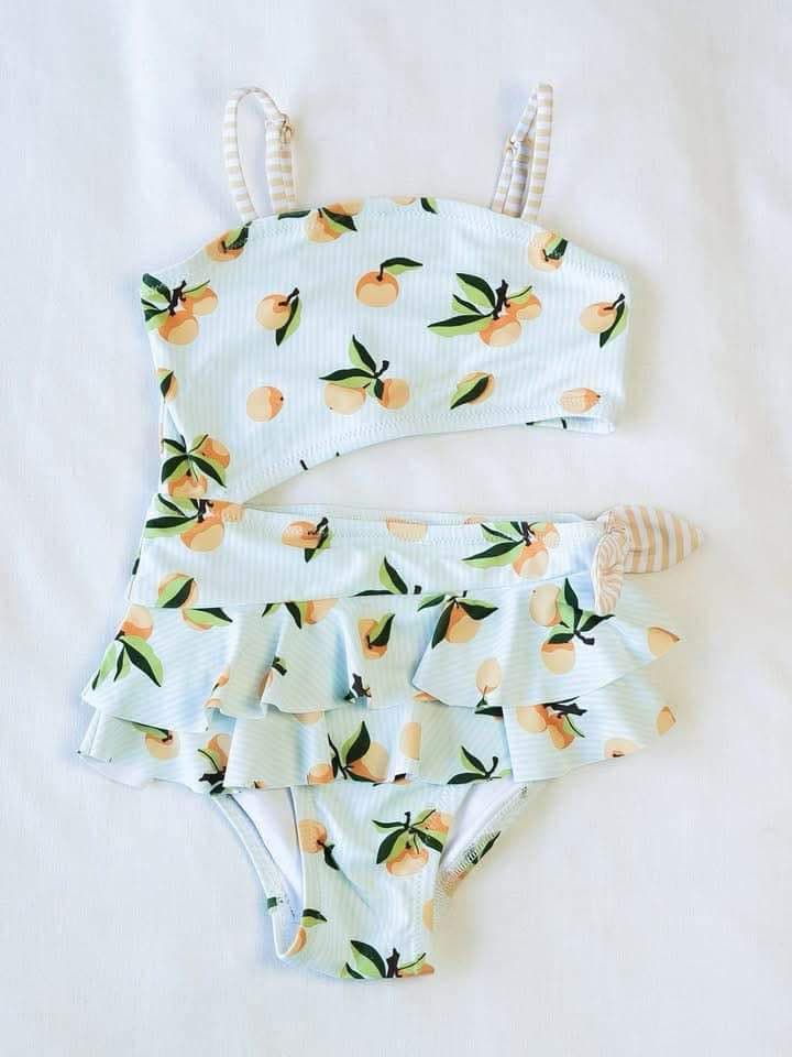 preorder S0525 Summer fruit ruffles girls bathing swimsuits