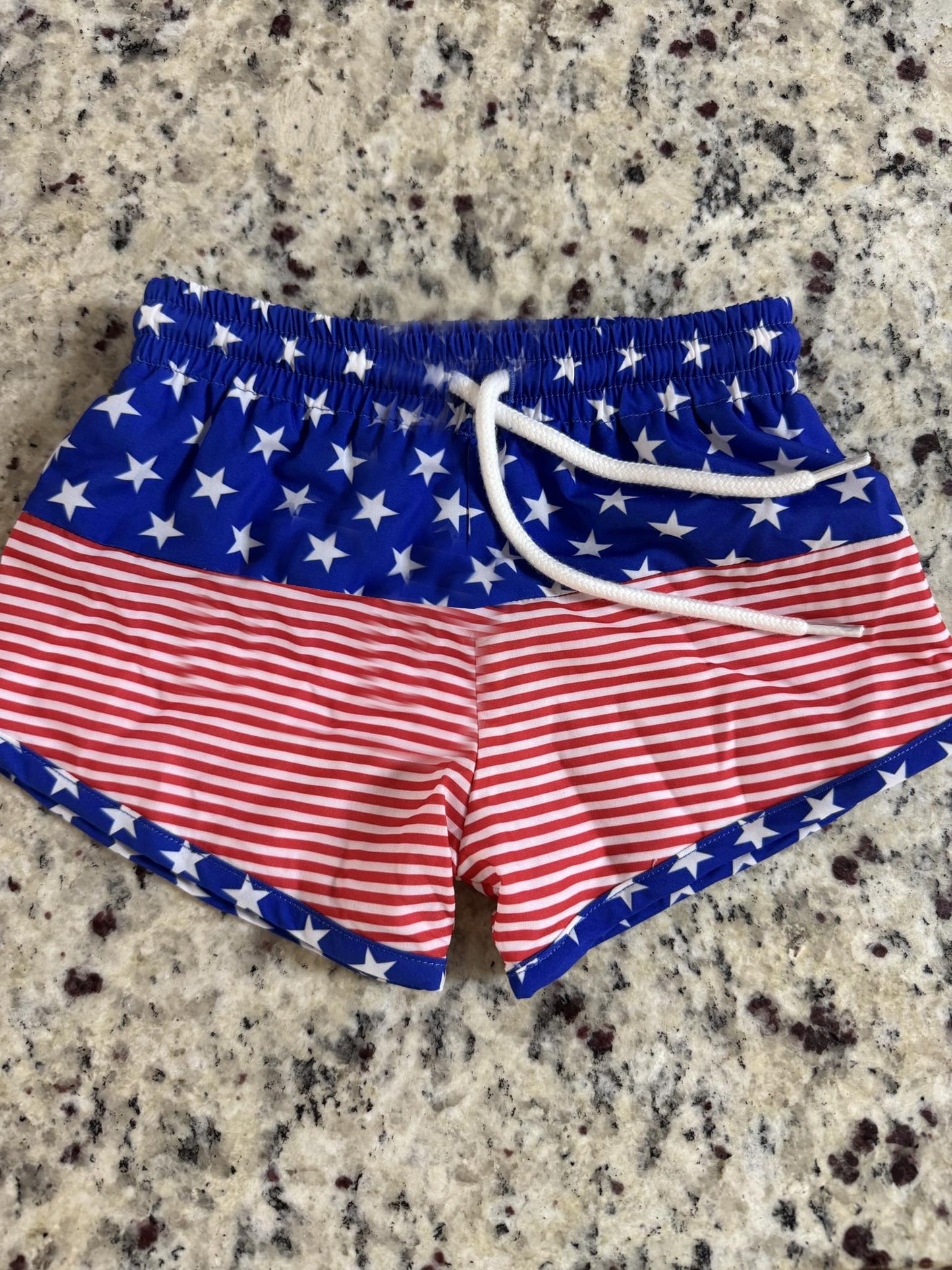 preorder S0549 July 4th star red striped boys swimming trunk