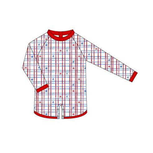 preorder S0664 BJuly 4th Star Red Boys Swimsuits