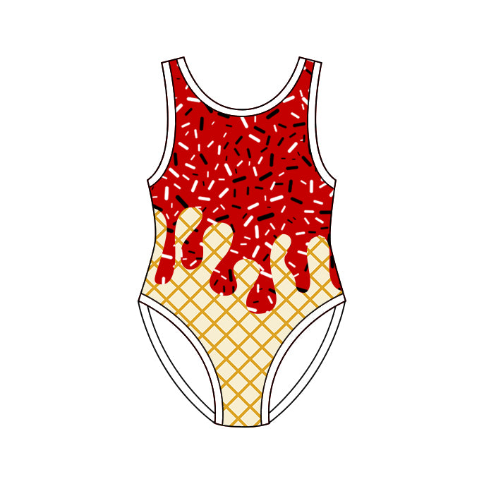 preorder S0776 Red Sprinkles Girls Swimsuits