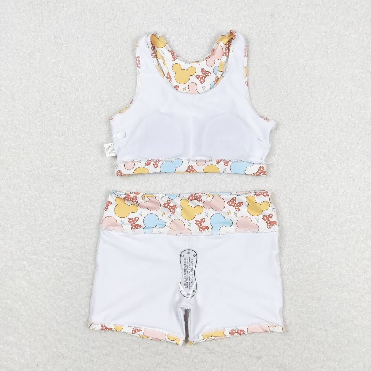 GSSO0899 cartoon M racer crop tanks shorts girls set