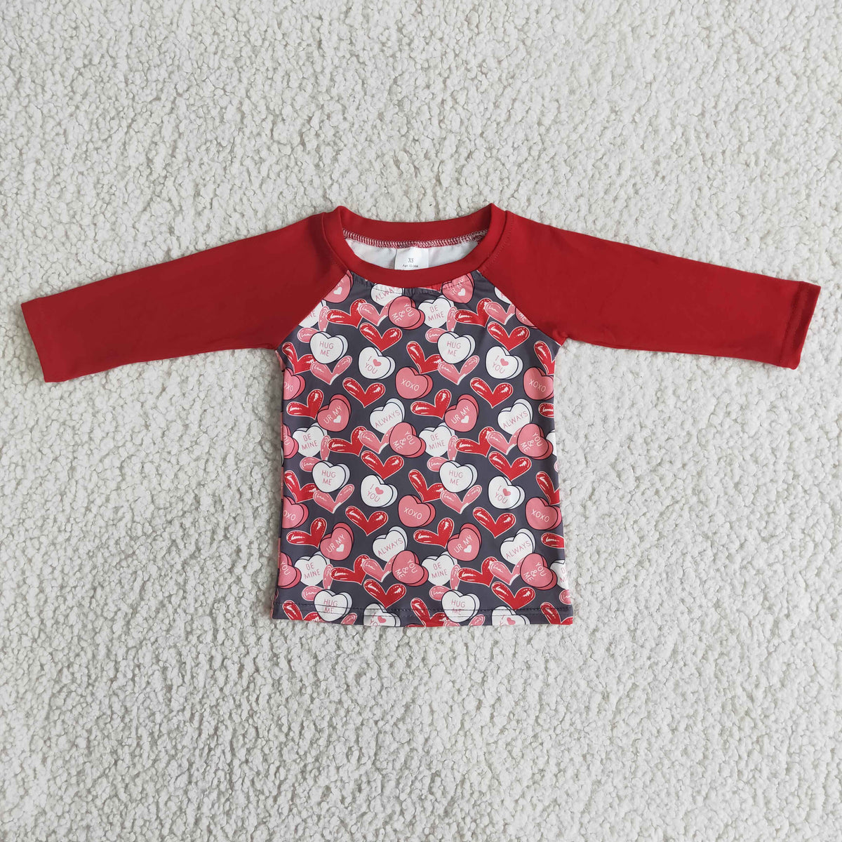 6 B3-4 Valentine's Day Love Heart Kids Top