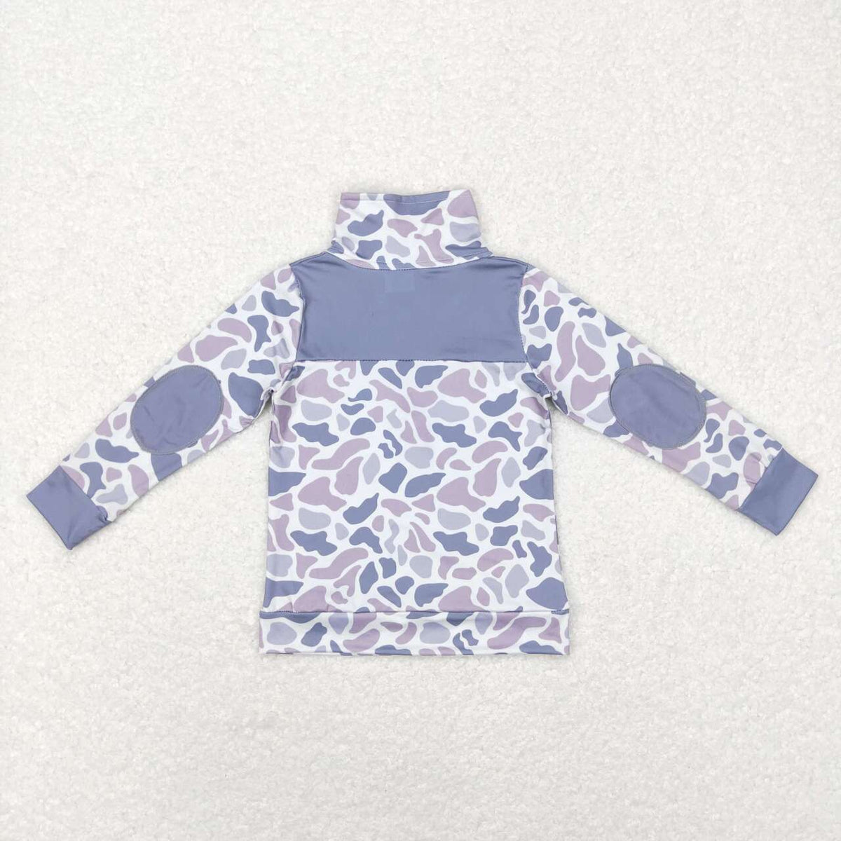 BT0467 Camo grey long sleeve boys zipper pullover