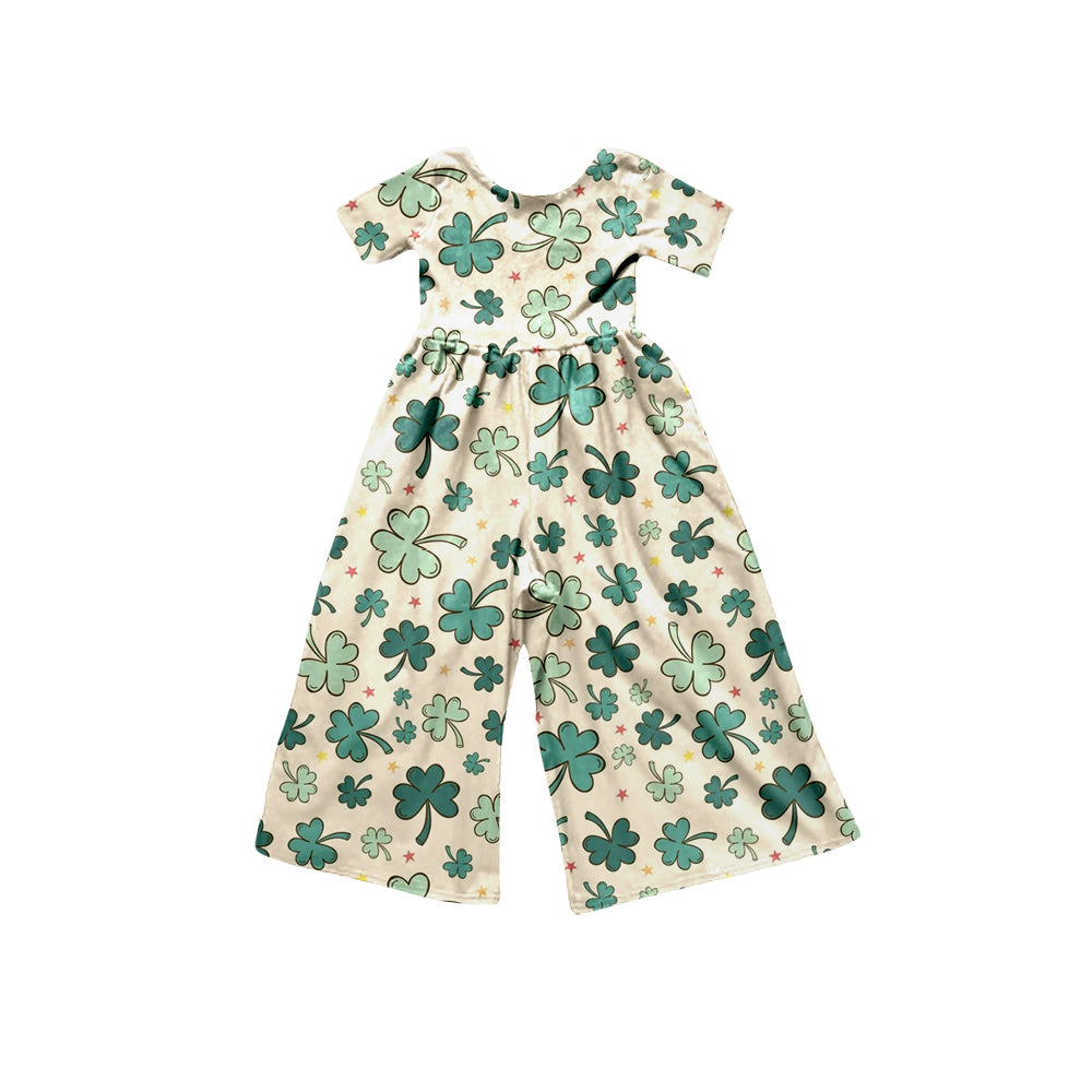 preorder SR0480 Saint Patrick green short sleeve girls jumpsuits