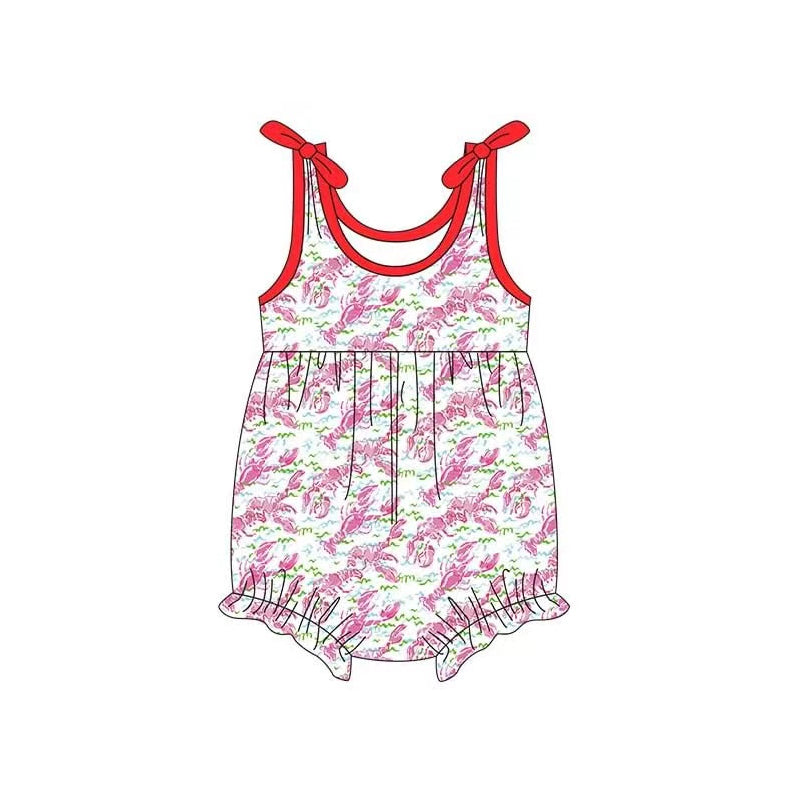 preorder SR0603 Hot pink cray sleeveless girls romper