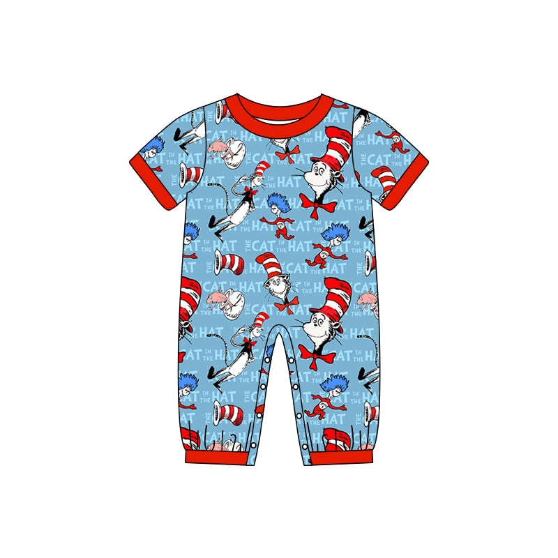 preorder SR0693 Dr cartoon blue short sleeve boys romper