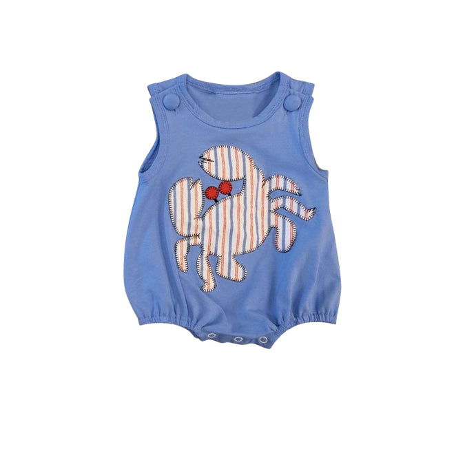 preorder SR1076 Crab blue sleeveless boys romper