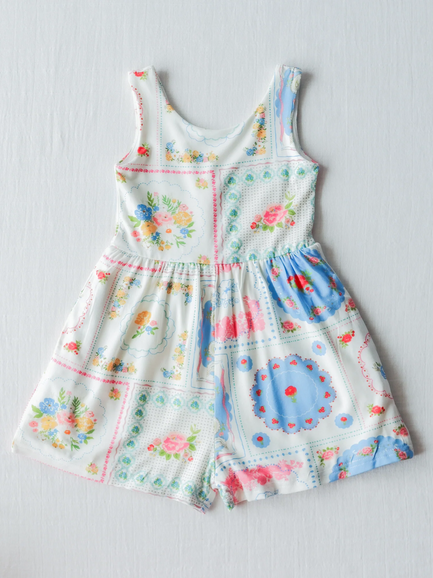 preorder SR1327 multi colorful flowers sleeveless girls jumpsuits