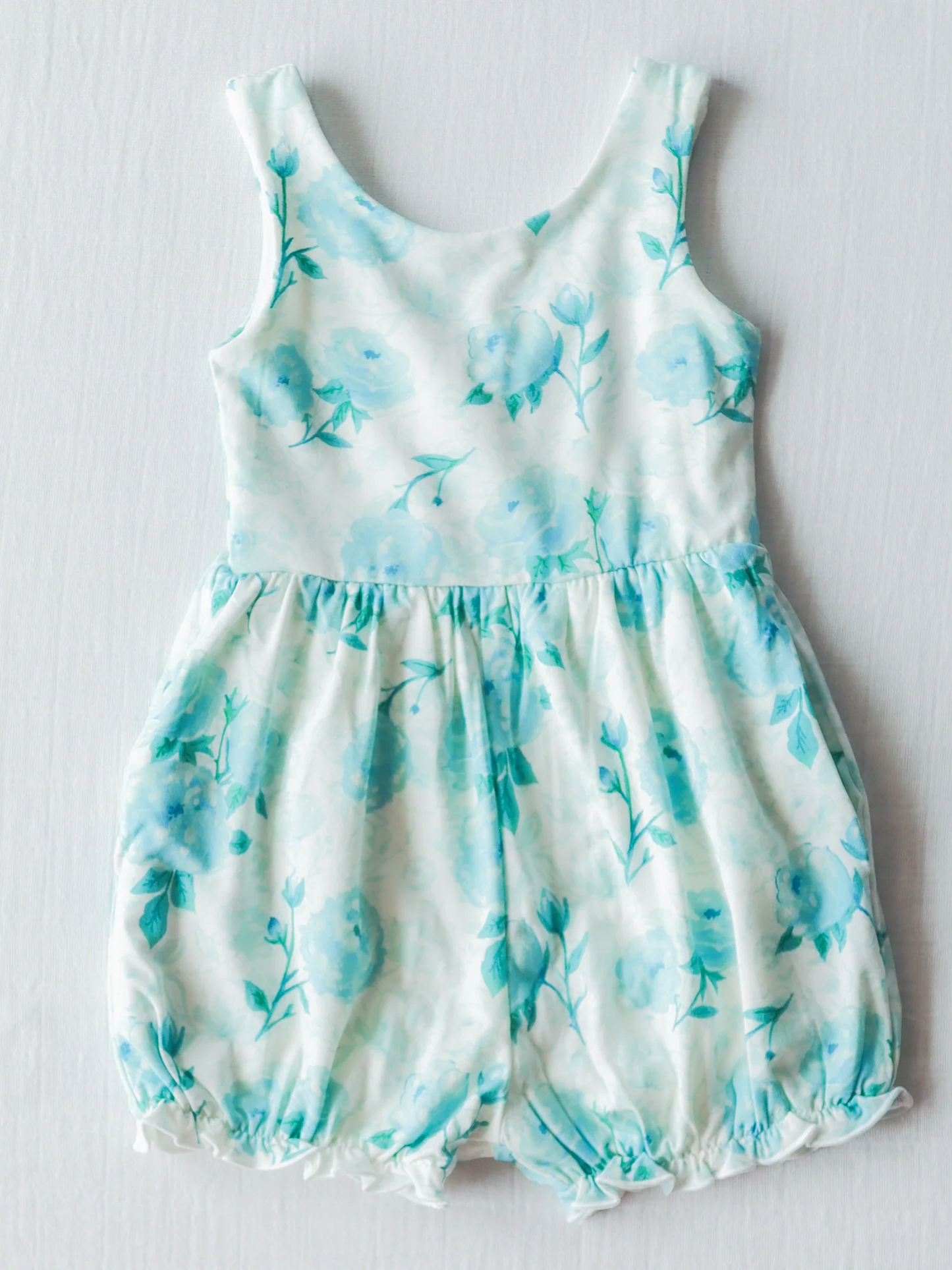 preorder SR1329 blue flowers sleeveless girls romper
