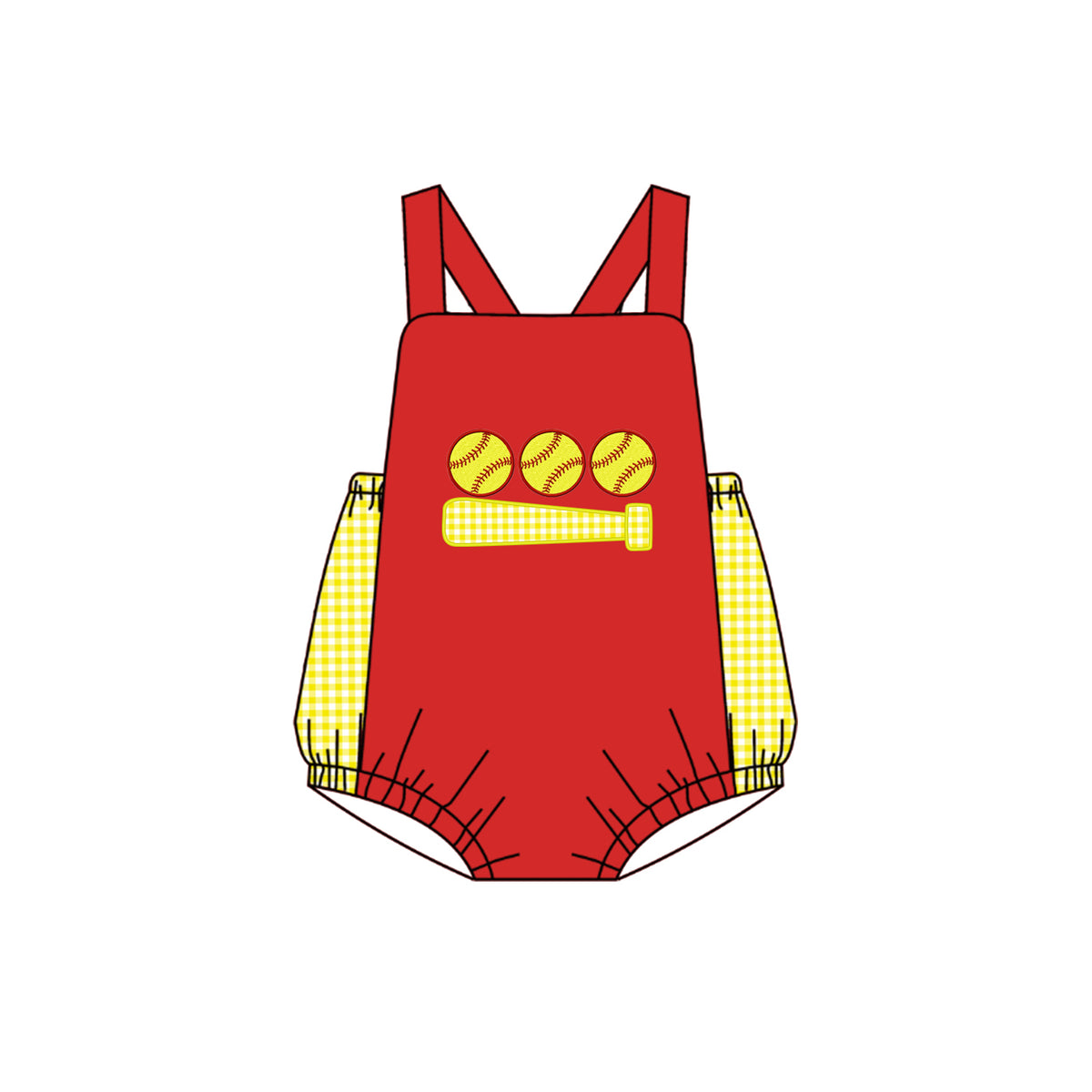 preorder SR1337 softball red sleeveless boys romper