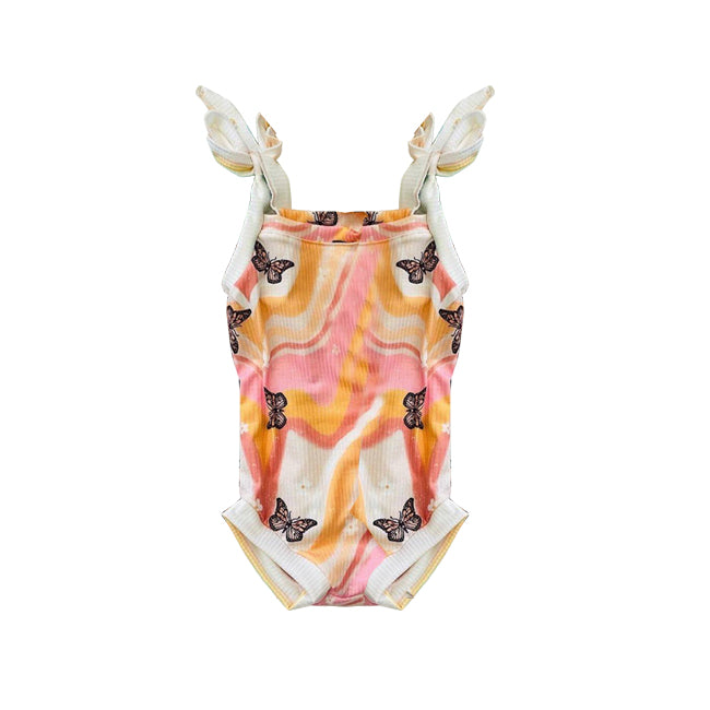 preorder SR1429 watercolor butterfly girls romper