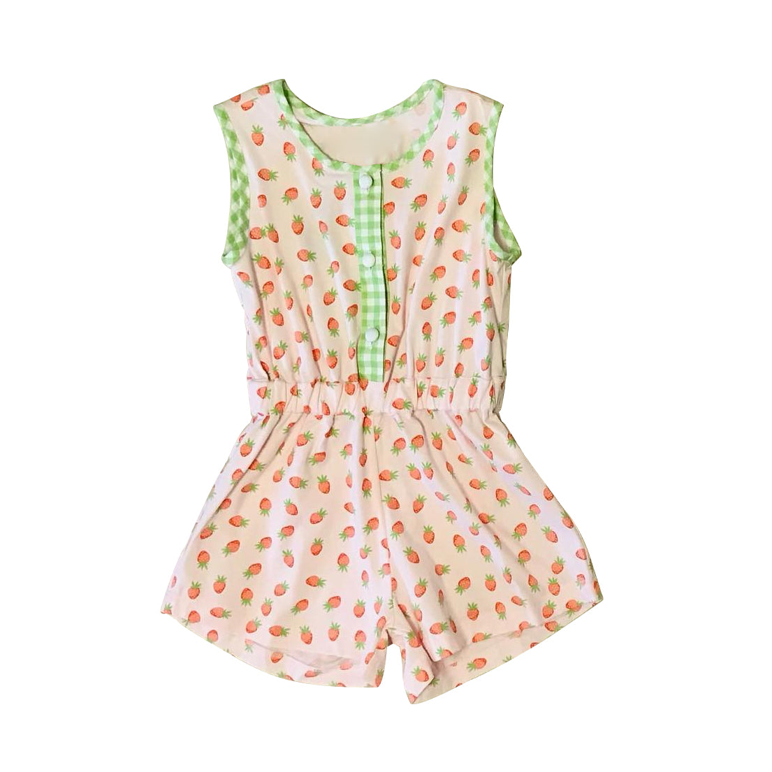 preorder SR1443 strawberry pink sleeveless girls jumpsuits
