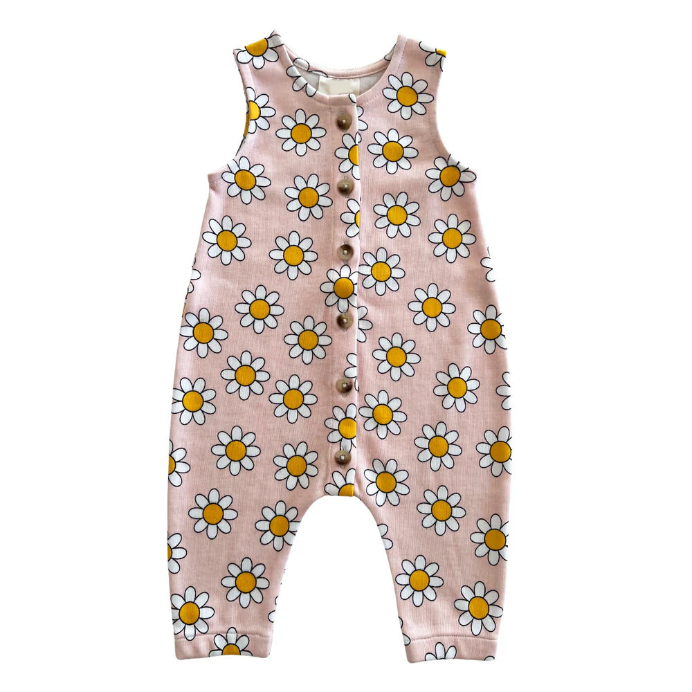 preorder SR1702 little flowers pink sleeveless baby romper